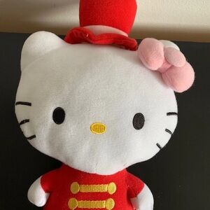 Hello Kitty Plush Medium 14" Stuffed Pink Bow Red Top Hat Band Music K01083